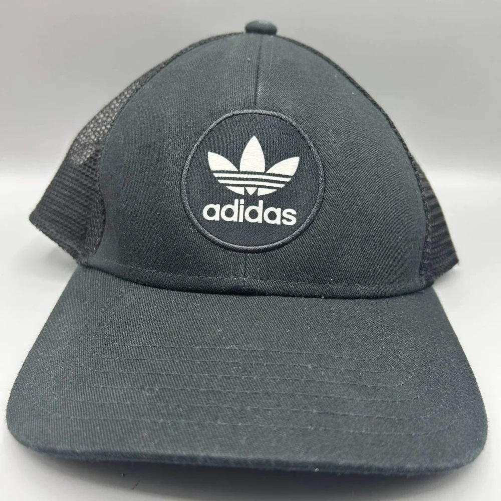 Adidas Logo Trucker Hat Men Black Snap Back‎ Cap
